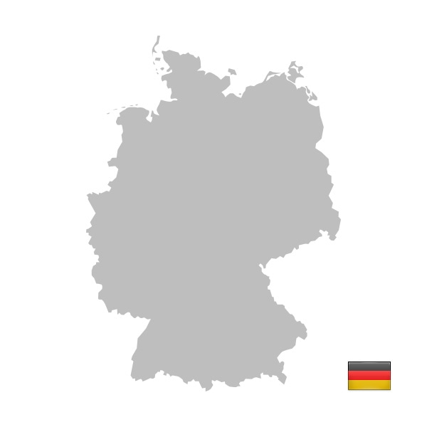 Deutschland Karte mit Flagge, grau, weißer Hintergrund, Landkarte, Flagge
