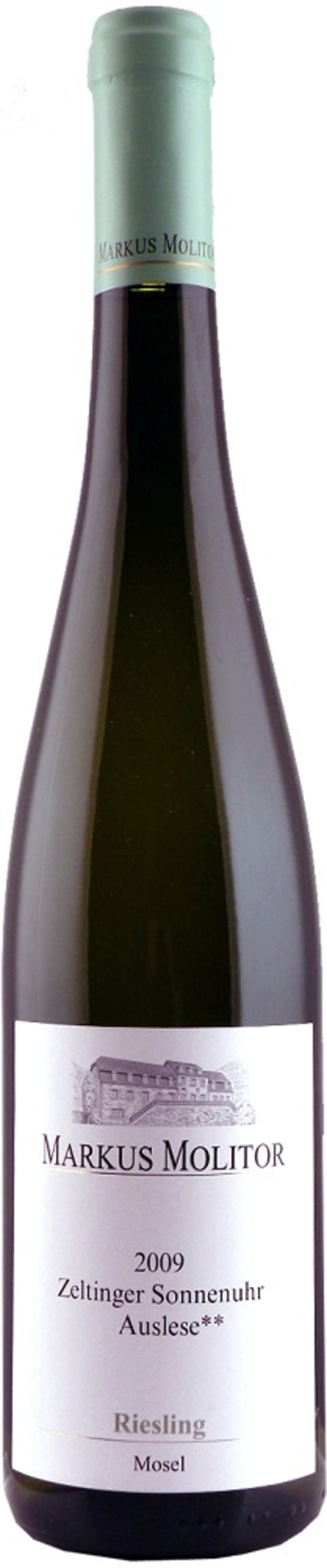 Weinflasche von Markus Molitor, Riesling, 2009, Zeltinger Sonnenuhr Auslese