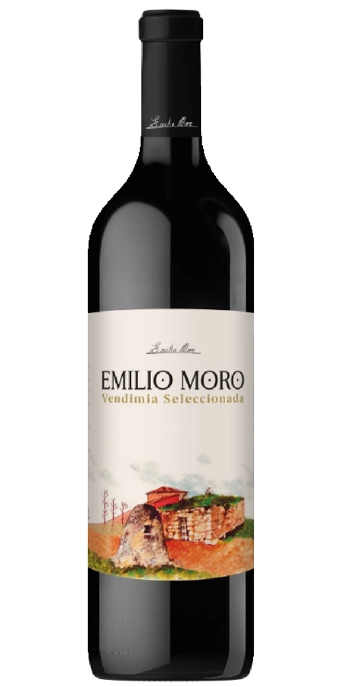 Emilio Moro Wein mit malerischer Bauernhof-Illustration