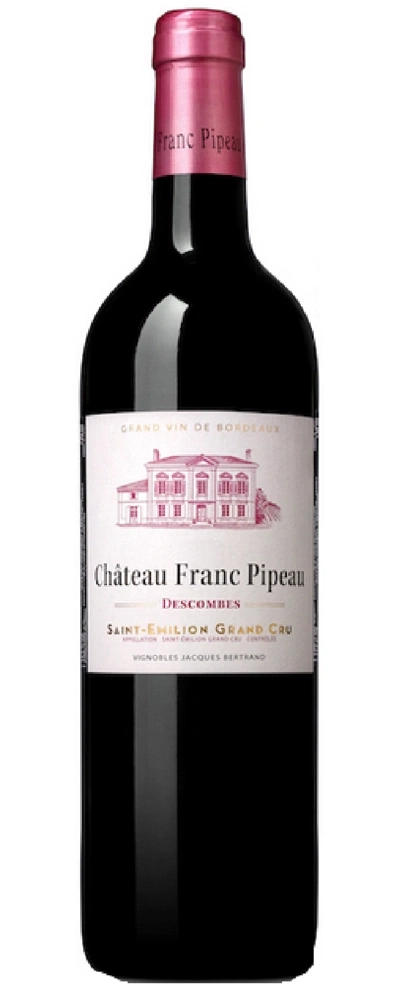 Wein-Flasche von Château Franc Pipeau, Saint-Émilion Grand Cru, Bordeaux, Frankreich.