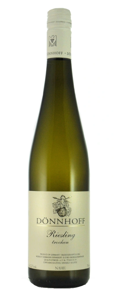 Weinflasche DÖNNHOFF Riesling trocken, Nahe, Deutschland, Weißwein, Alkoholgehalt 12,5%