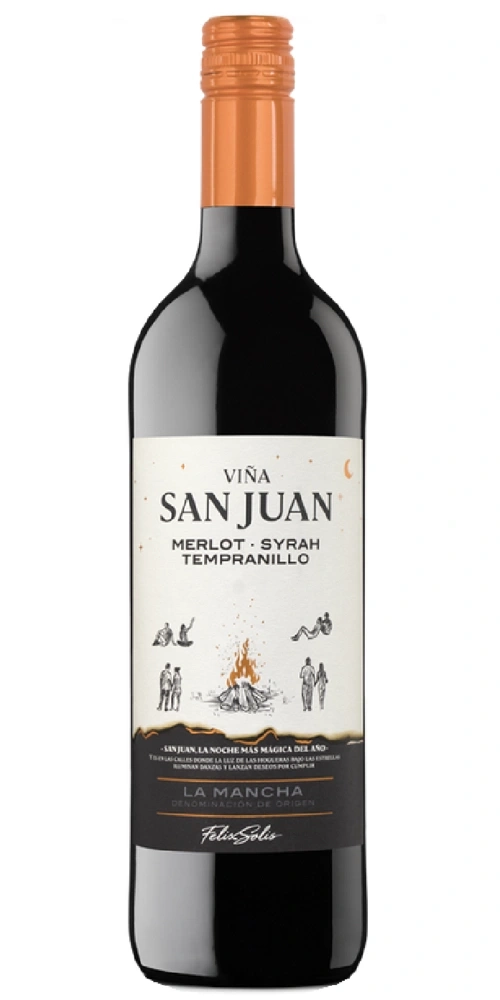 Weinflasche von Viña San Juan mit Merlot, Syrah, Tempranillo