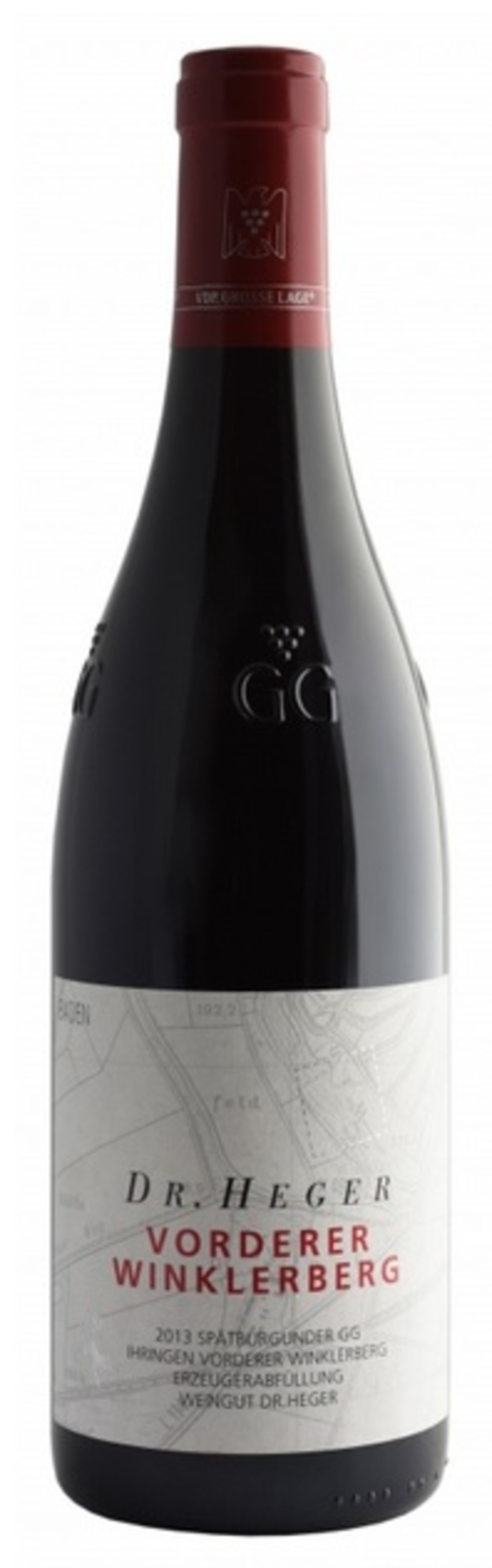 Weinflasche von Dr. Heger, Vordere Winklerberg, Spätburgunder, GG, 2013, Weingut