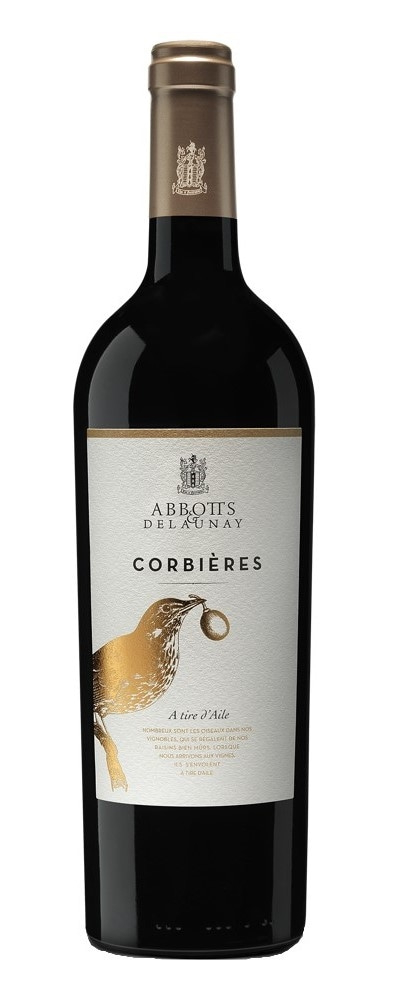 Wein Abotts Delaunay Corbieres Flasche, Vogel, Gold, Etikett, Rotwein, Getränk