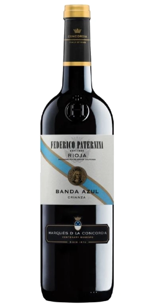 Eine Flasche Federico Paternina Rioja Banda Azul Crianza Wein.