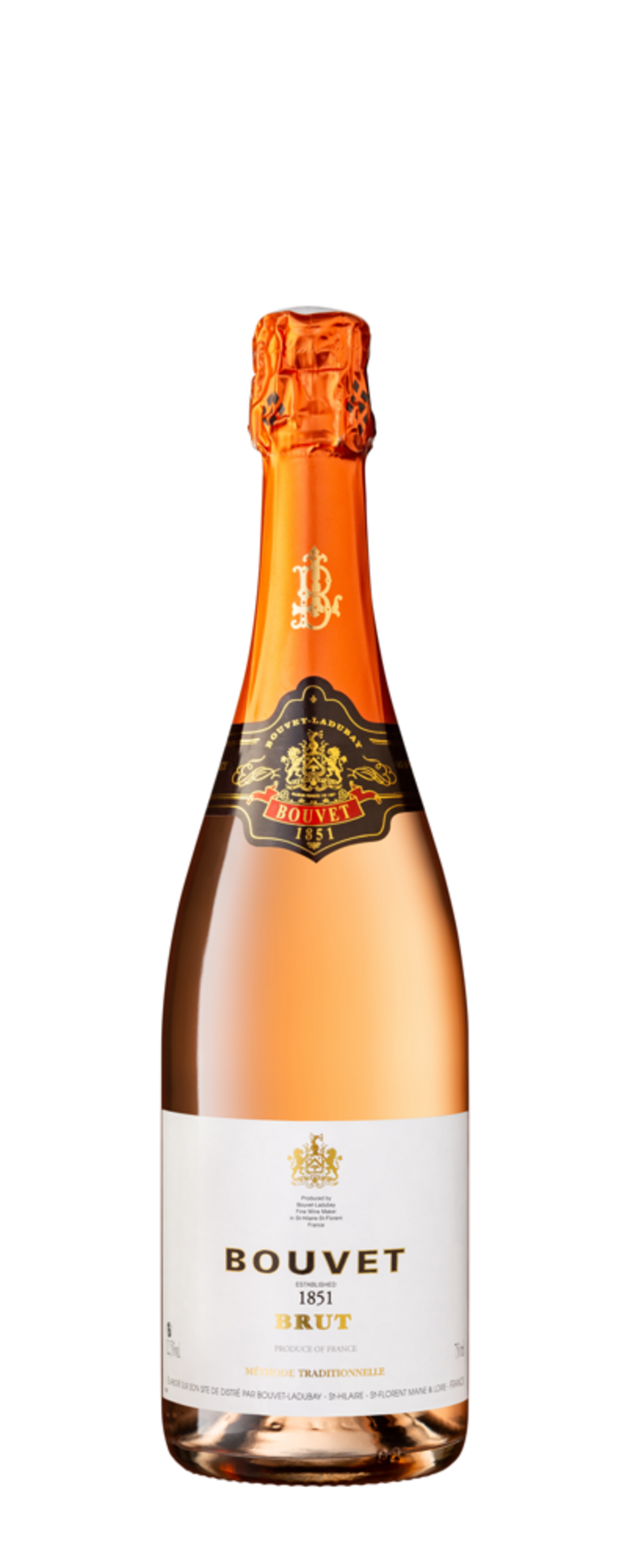 Bouvet Brut Rosé Champagnerflasche, Produkt aus Frankreich, 750ml, Traditionelle Methode