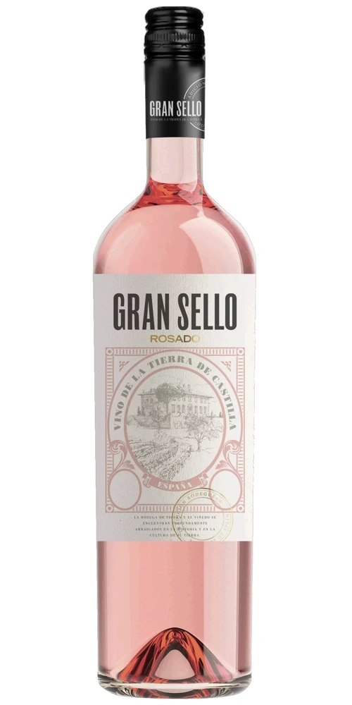 Roséwein der Marke Gran Sello mit der Aufschrift Vino de la Tierra de Castilla