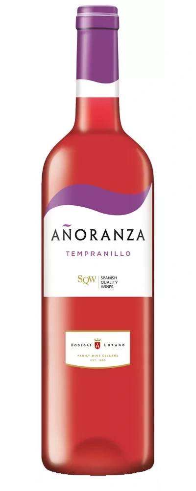 Eine Flasche Rotwein mit dem Etikett Añoranza Tempranillo