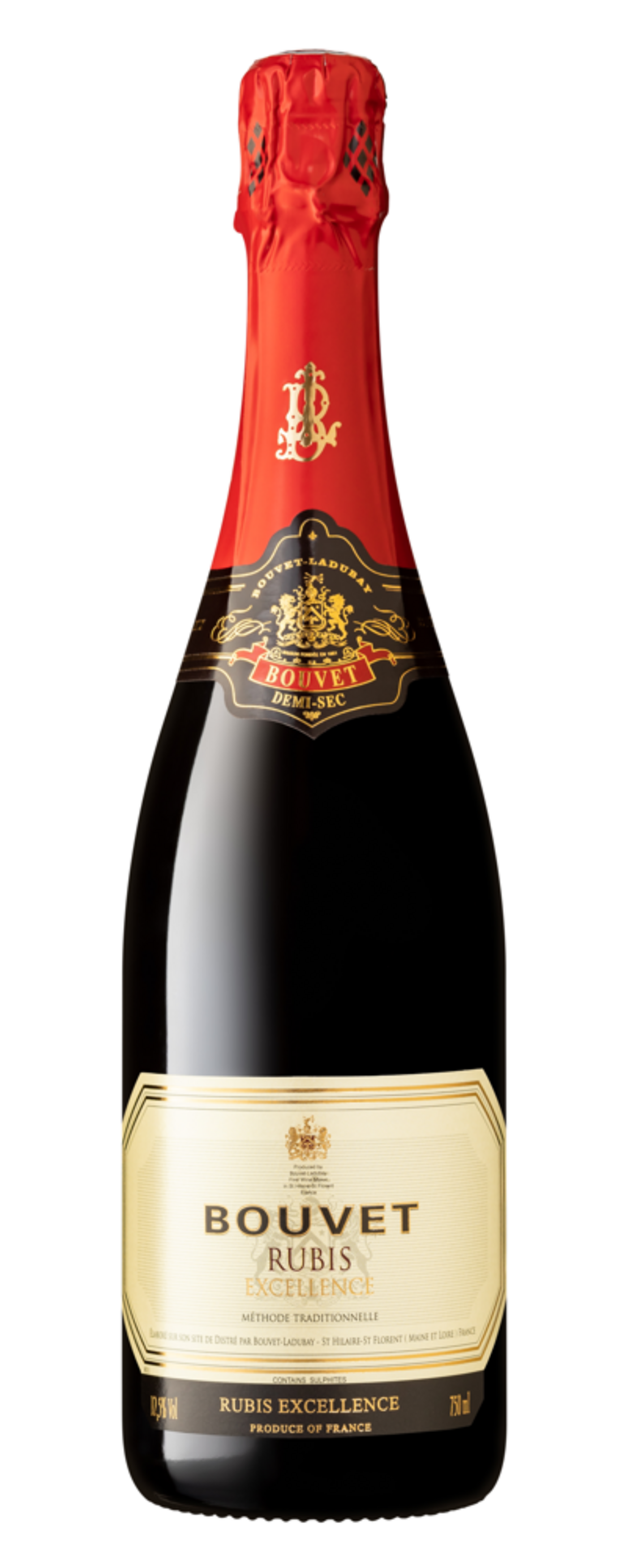 Bouvet Rubis Excellence Demi-Sec, französische Flasche, rot und gold