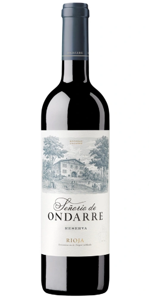 Roter Wein Flasche Señorio de Ondarre Reserva Rioja mit Etikett