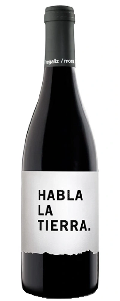 Eine Flasche Rotwein mit dem Aufdruck HABLA LA TIERRA.