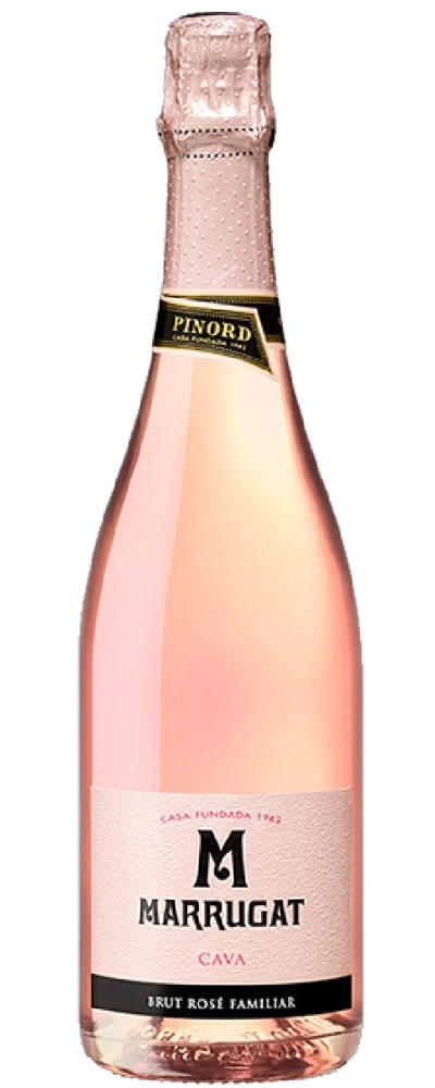 Eine Flasche Rosé Cava von Marrugat mit dem Namen Pinord.