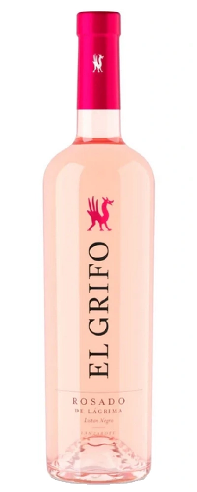 Eine Flasche Roséwein mit dem Namen El Grifo Rosado de Lágrima