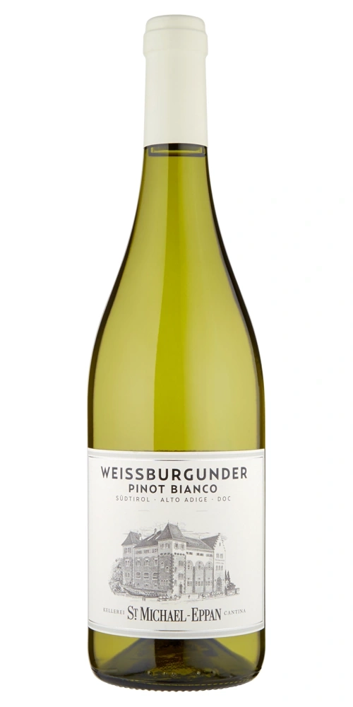 Weiße Burgunder Weißwein Flasche mit Etikett St. Michael-Eppan