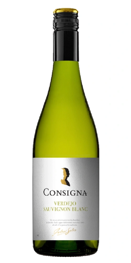 Ein weißer Wein von Consigna, Verdejo Sauvignon Blanc.