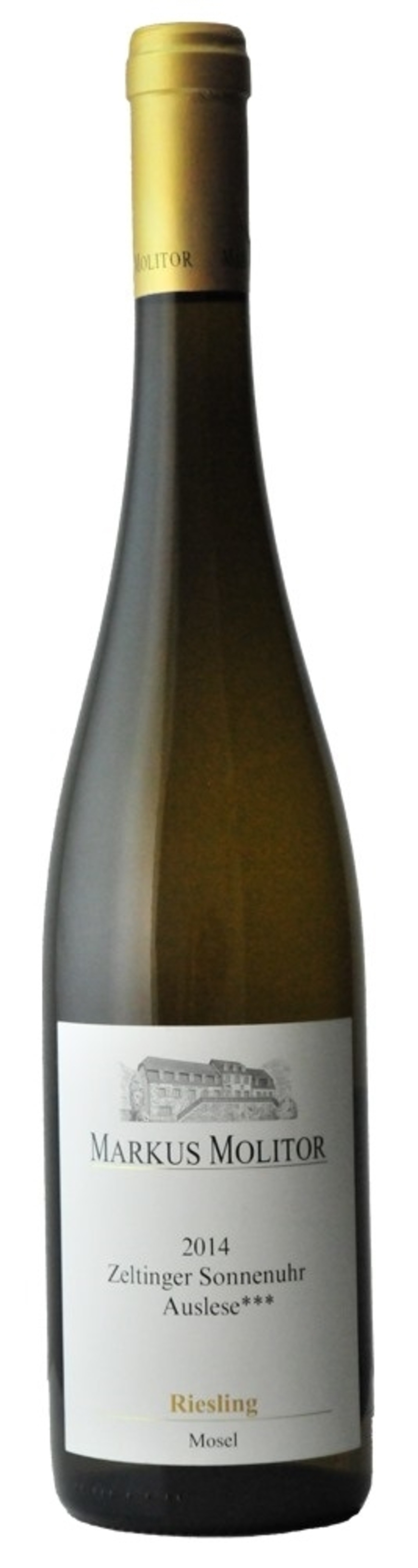 Weinflasche von Markus Molitor, Riesling, Mosel, 2014, Zeltinger Sonnenuhr Auslese