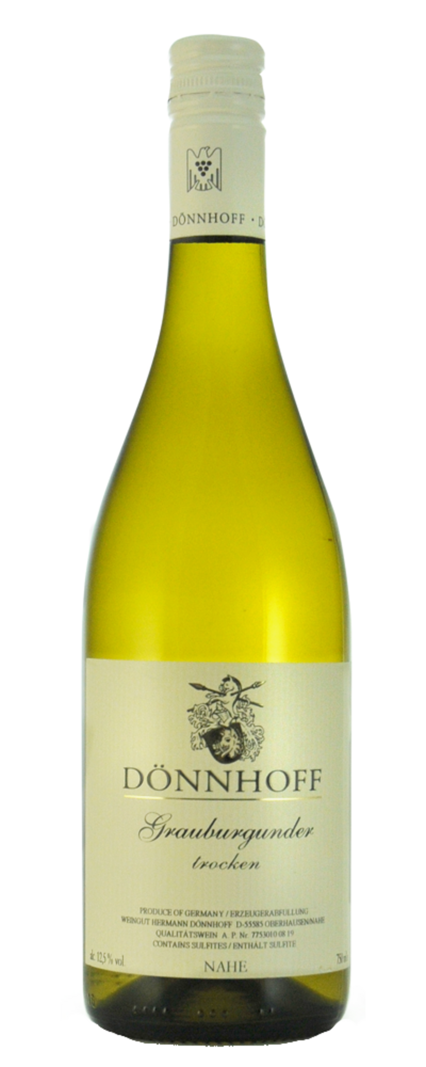 Weinflasche DÖNNHOFF Grauburgunder trocken, 12,5% vol, Nahe, Deutschland
