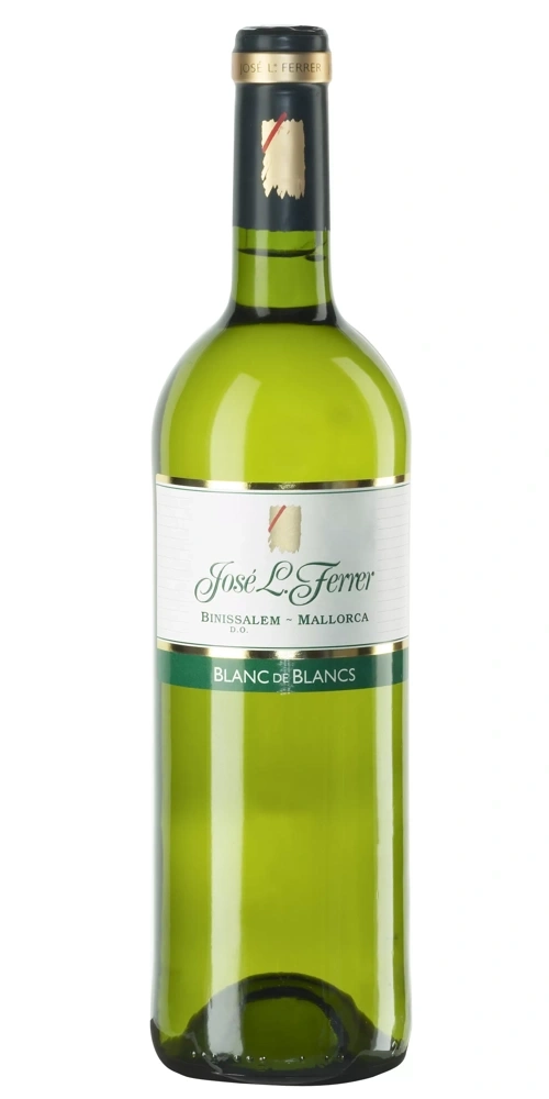 Eine Flasche Weißwein der Marke "José L. Ferrer"