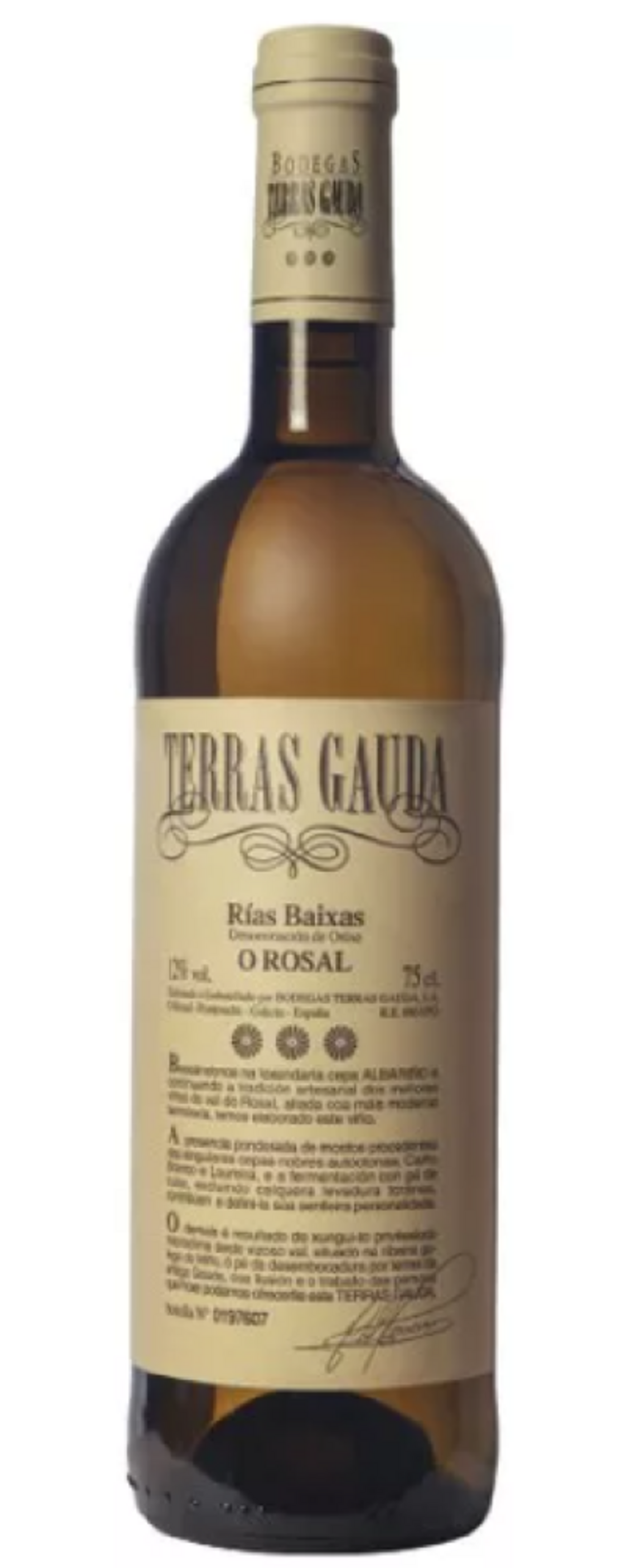 Weinflasche Terras Gauda O Rosal, Rías Baixas, 12% vol. Weißwein, 75cl, Bodegas Terras Gauda