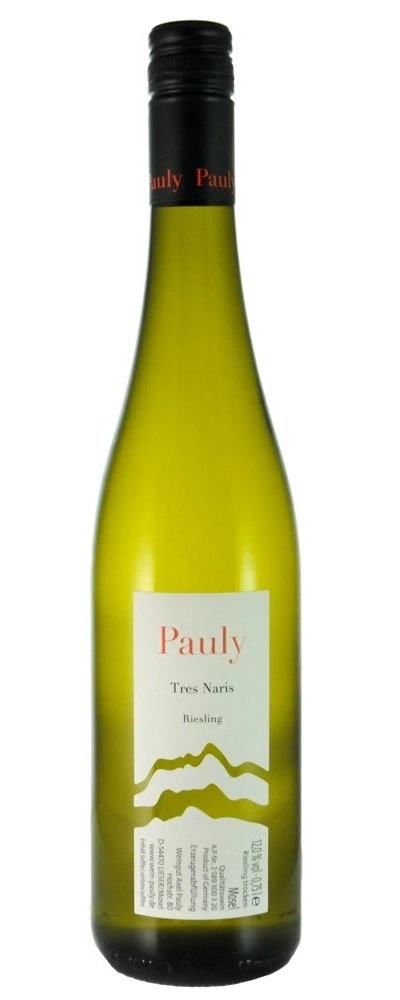 Weinflasche von Pauly Tres Naris Riesling, 12,0% vol, 0,75l, trocken, Mosel, Deutschland