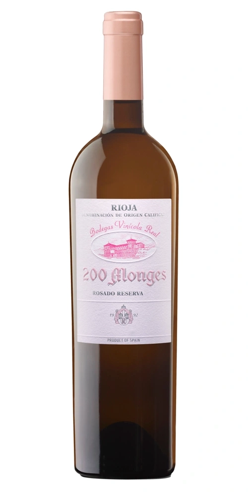 Flasche spanischen Rosado Reserva Weins der Marke 200 Monges