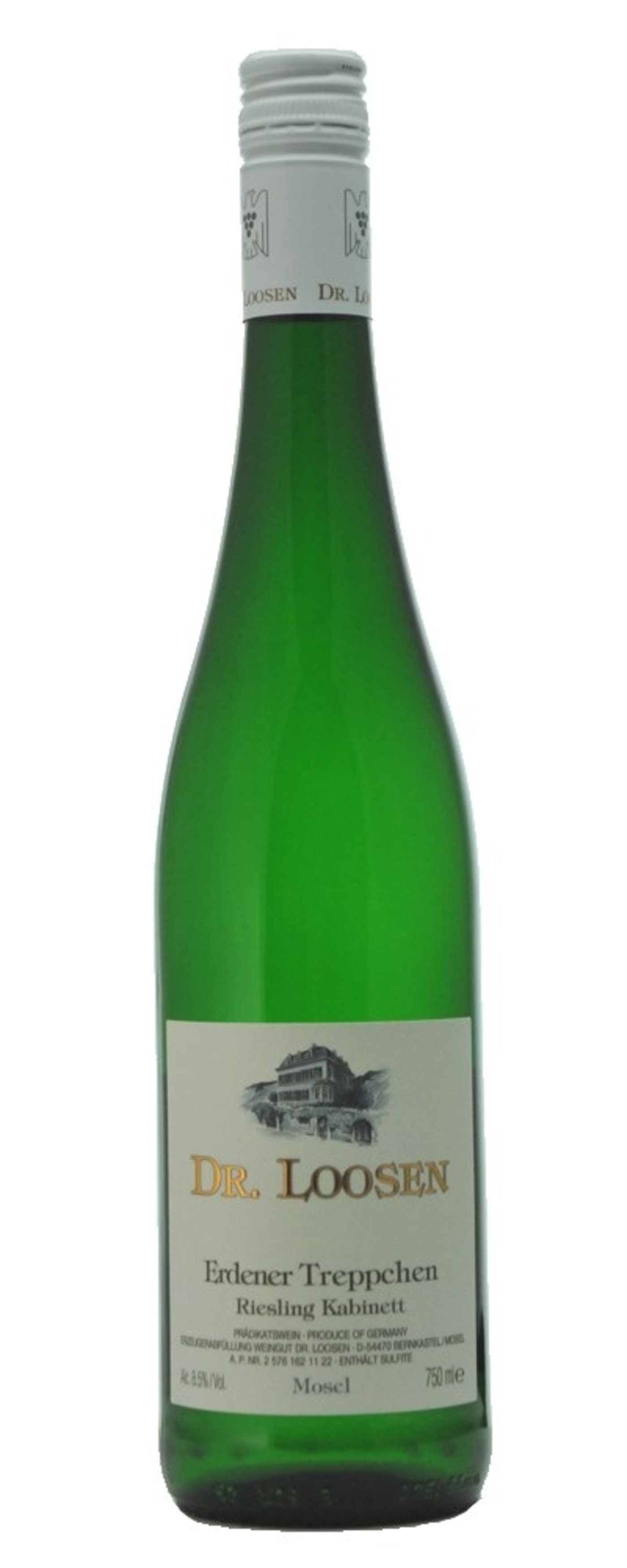 Weinflasche von Dr. Loosen, Erden Treppchen Riesling Kabinett, Mosel, 750ml, 8.5% Vol.