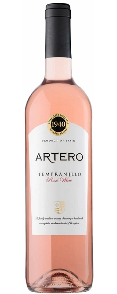 Artero Tempranillo Rosé Wein, Produkt aus Spanien, Flasche mit Etikett, Wein