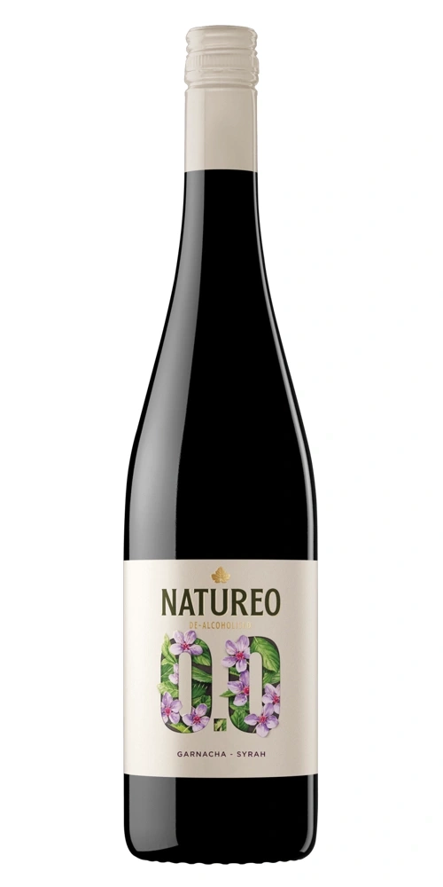Flasche Wein mit Etikett Naturéo De-Alcoholised 0.0 Garnacha Syrah