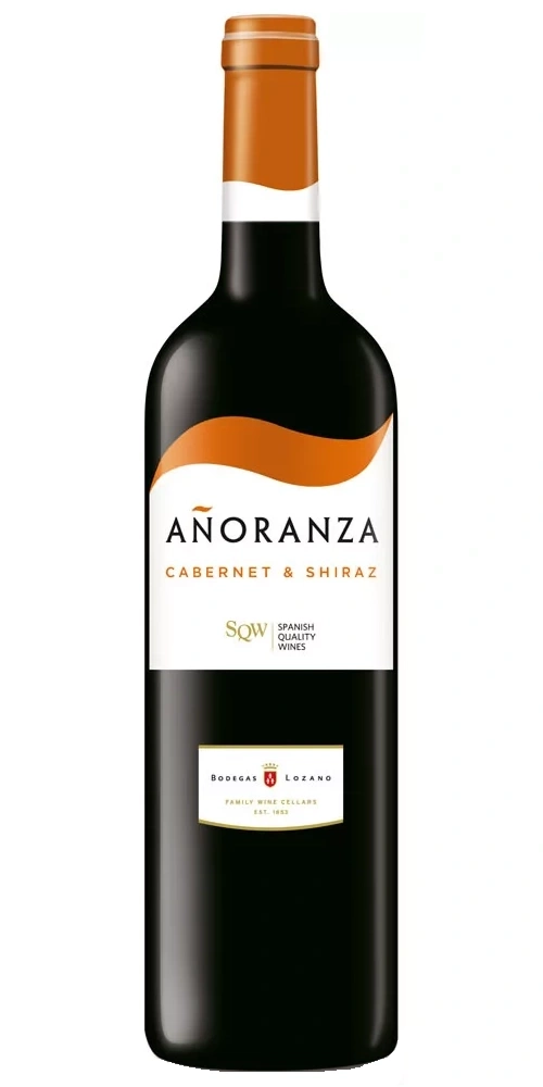Eine Flasche Rotwein mit dem Namen Añoranza Cabernet & Shiraz