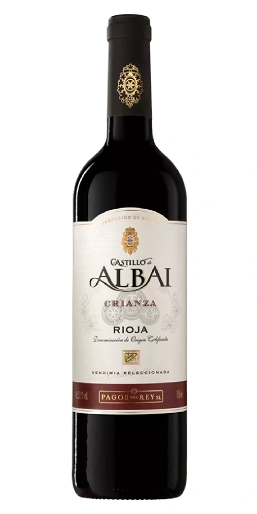 Rotweinflasche Castillo de Albal mit Etikett 'Rioja Crianza'