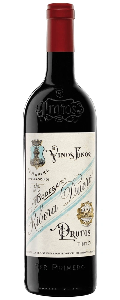 Wein-Flasche Protos Tinto Ribera Duero, spanischer Rotwein, edel, elegant, dunkel