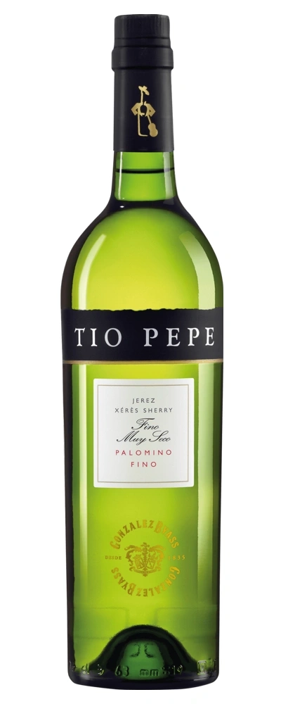 Eine Flasche Tio Pepe Jerez Sherry Palomino Fino Wein