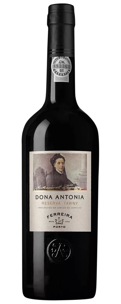 Flasche Rotwein von Ferreira mit dem Etikett Dona Antonia Reserva Tawny