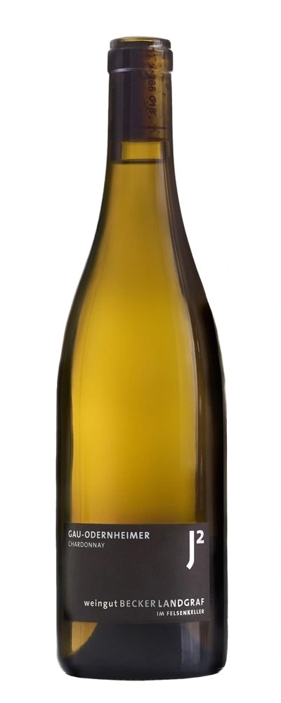 Weinflasche mit Etikett, Chardonnay, Weingut Becker Landgraf, Gau-Odernheimer