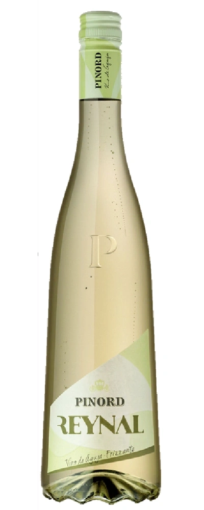 Flasche Weißwein mit Etikett 'PINORD REYNAL Vino de aguja - Frizzante'