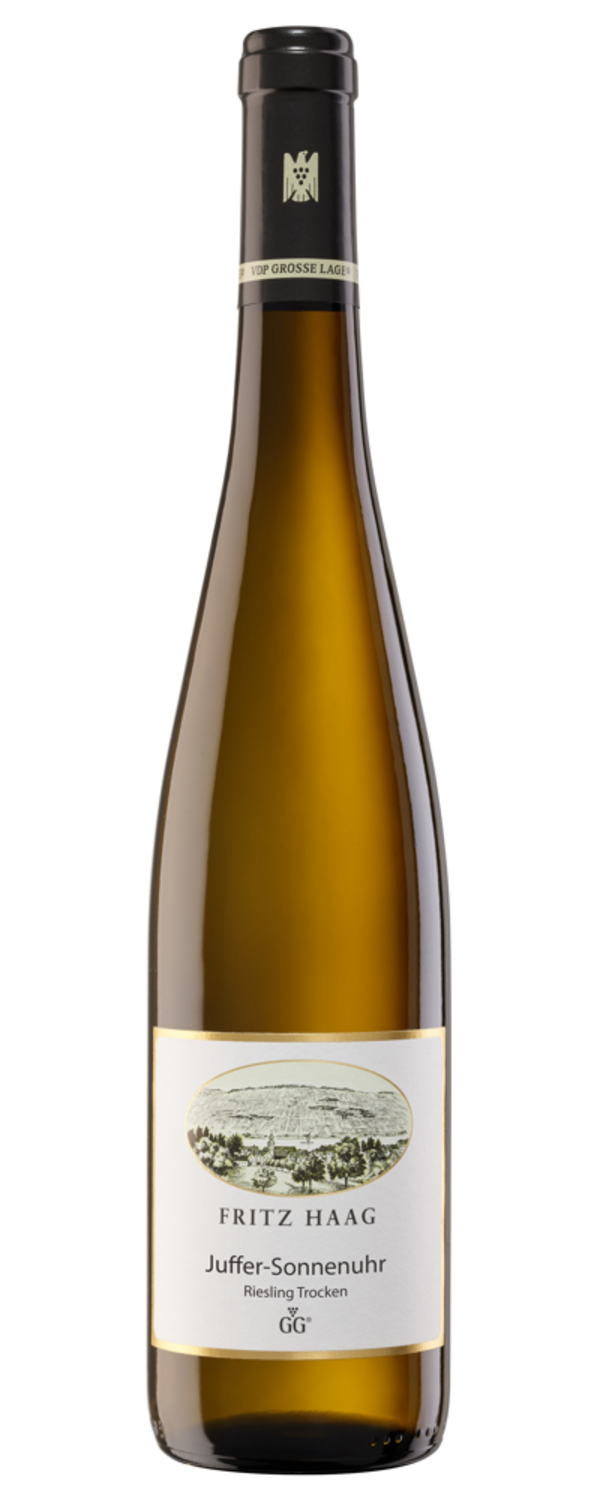 Weinflasche von Fritz Haag, Juffer-Sonnenuhr Riesling Trocken, GG.