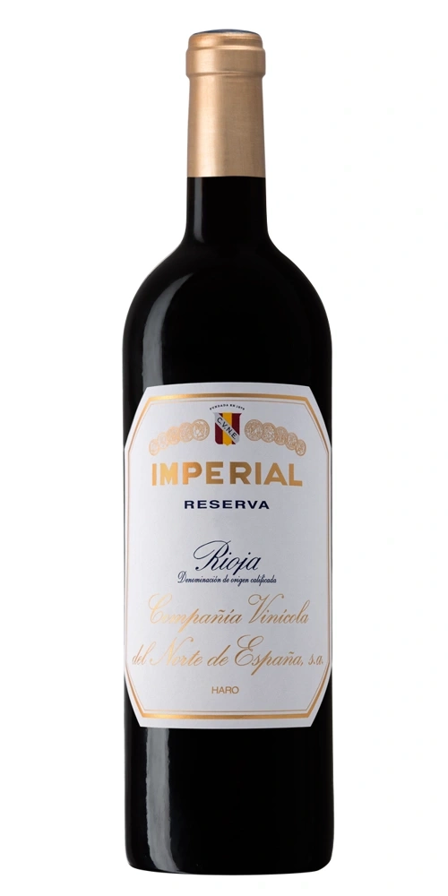 Eine Flasche Imperial Reserva Rioja Wein von CVNE.