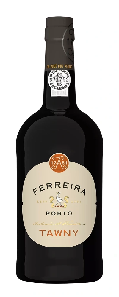 Flasche Ferreira Porto Tawny Wein mit Etikett
