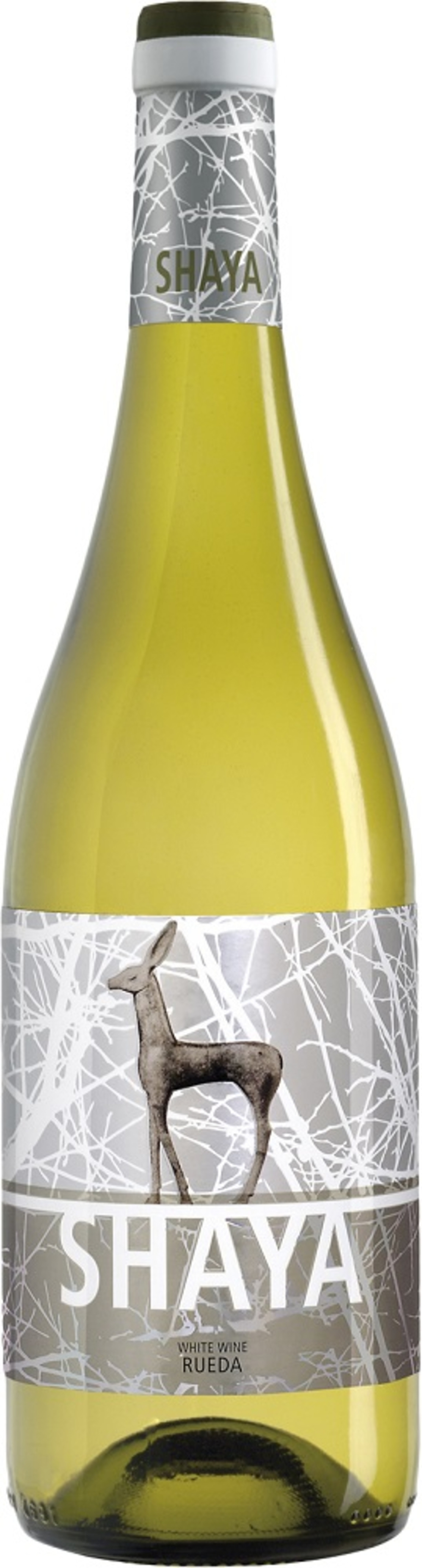 Weinflasche mit Reh-Illustration und dem Schriftzug SHAYA White Wine Rueda