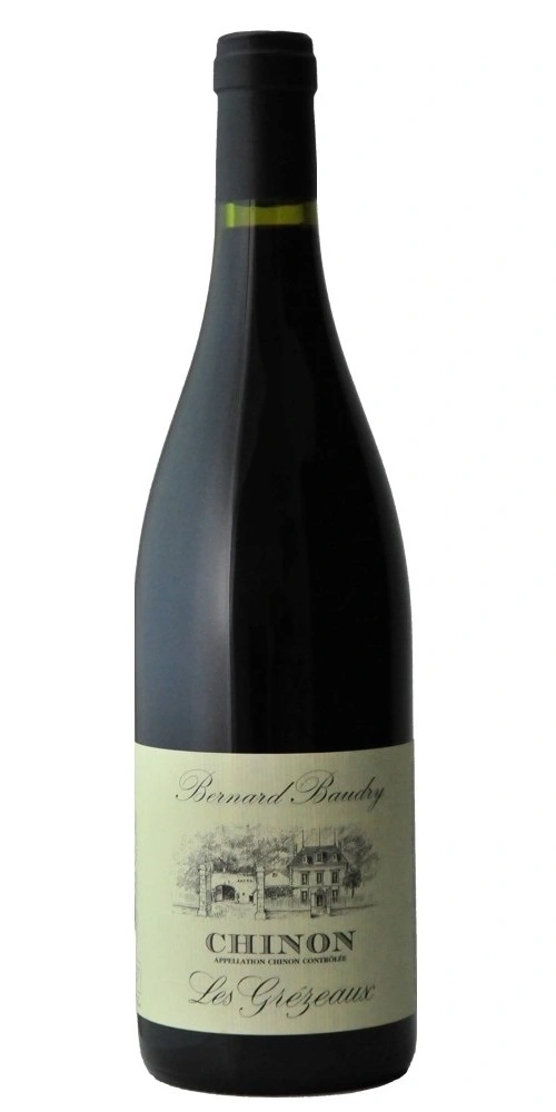 Eine Flasche Rotwein von Bernard Baudry, Chinon Les Grézeaux.