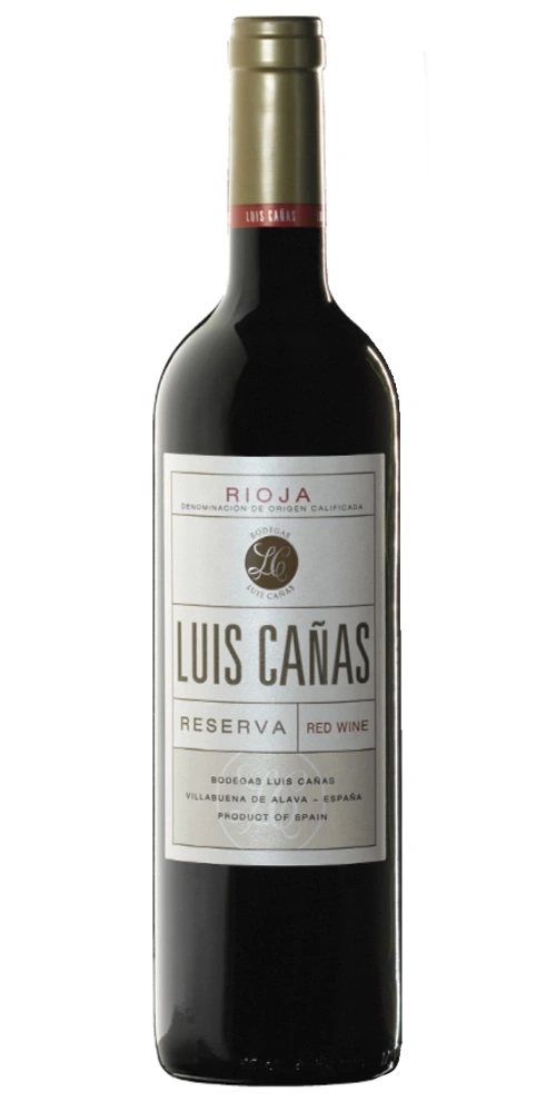 Flasche Rotwein der Marke Luis Cañas Reserva aus Spanien