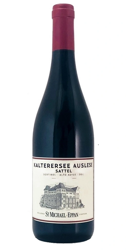 Eine Flasche Kalterersee Auslese Sattel Wein von St. Michael-Eppan