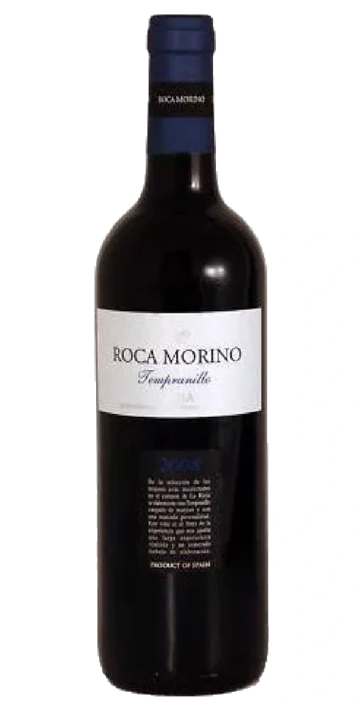 Flasche Rotwein Roca Morino Tempranillo mit Etikett
