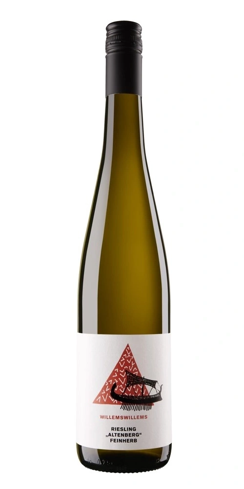 Flasche weißer Wein mit Etikett und antiker Galeere