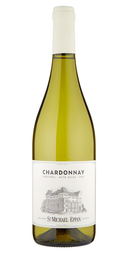 Weißweinflasche Chardonnay Südtirol mit Abbildung eines Schlosses