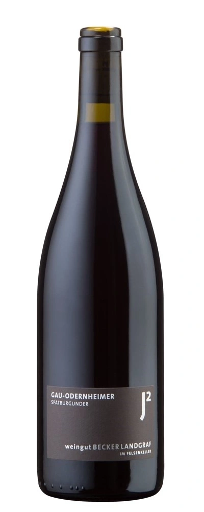 Wein-Flasche mit Etikett, Spätburgunder, Weingut Becker Landgraf, Gau-Odernheimer