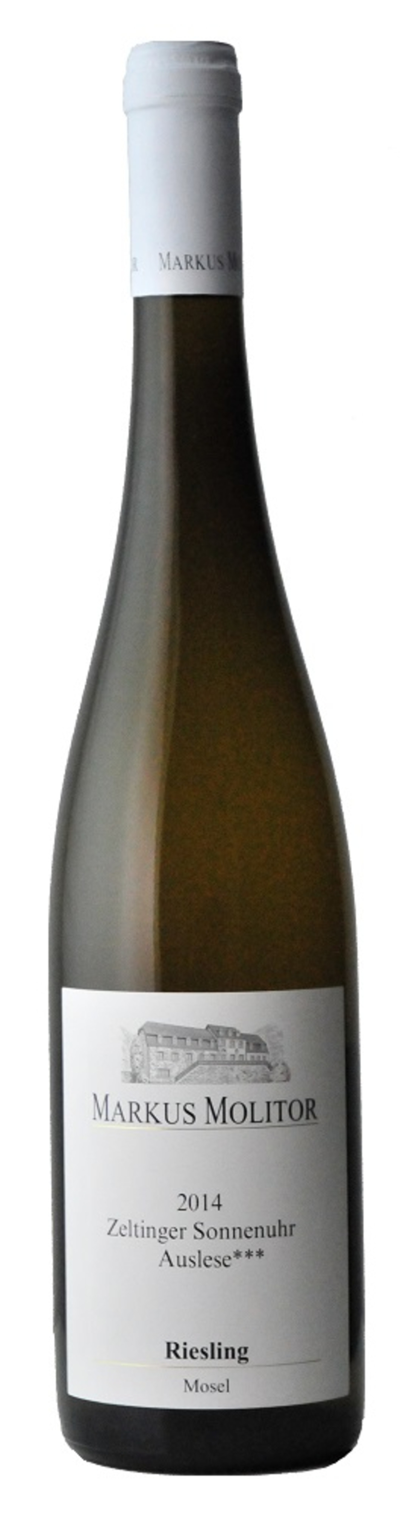 Weinflasche von Markus Molitor, 2014, Riesling, Mosel, Zeltinger Sonnenuhr Auslese