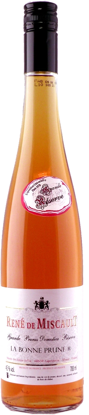 Flasche René de Miscault, Grande Prunus Domestica Réserve, La Bonne Prune, 700ml, 45% vol.