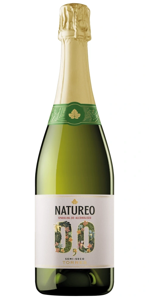 Flasche Natureo 0.0, ein de-alkoholisiertes Schaumwein-Getränk von Torres.