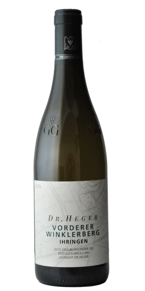 Eine Flasche Dr. Heger Vordere Winklerberg Ihringen Grauburgunder GG